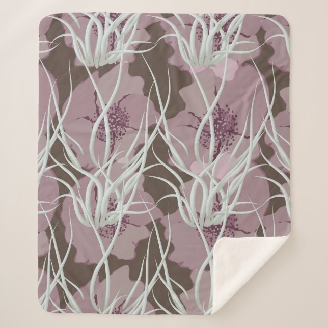 Manta Sherpa Fondo floral sin soldadura, patternart sin soldadu (Anverso)