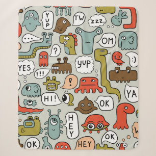 Manta Sherpa fondo inquebrantable con monstruos adorables perso