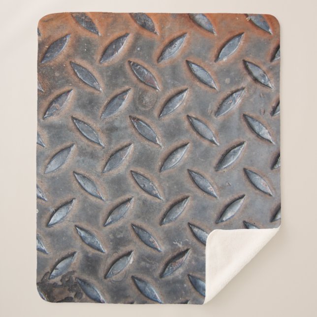 Manta Sherpa fondo metalizado de diamante grunge, Surf de acero (Anverso)