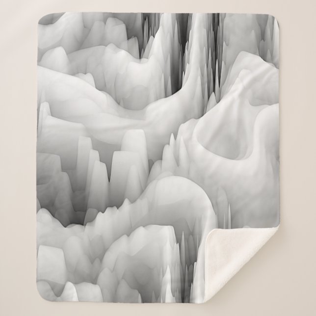 Manta Sherpa fondo monocromático de onda fractal abstracta borr (Anverso)