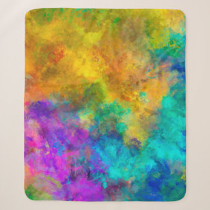 Manta Sherpa fondo pintado de arco iris vibrante abstracto de a