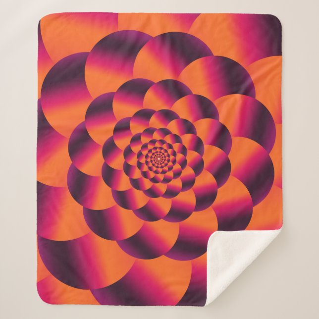 Manta Sherpa Fondo psicodélico multicolor, vorágine funky  (Anverso)