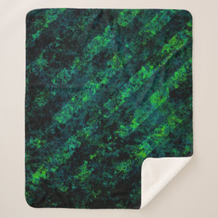 Manta Sherpa Fondo rayado verde negro azul con borroso, gra