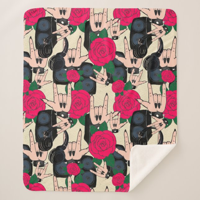 Manta Sherpa Fondo rocoso sin foco. Música abstracta moderna pa (Anverso)