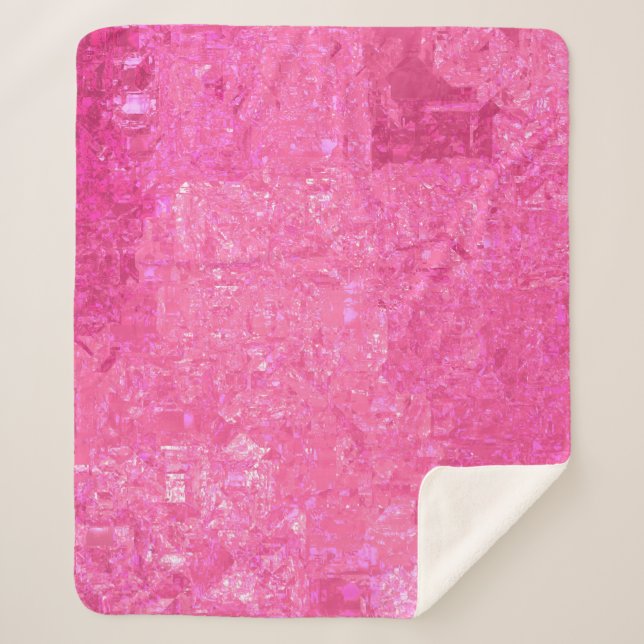 Manta Sherpa Fondo rosa de mosaico abstracto brillante con bril (Anverso)