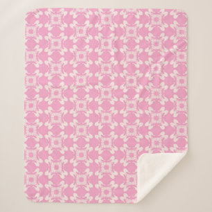 Manta Sherpa Fondo rosa, diseño moderno y sin costuras. Vintage