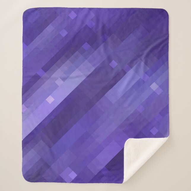 Manta Sherpa Fondo violeta de mosaico abstracto brillante con g (Anverso)