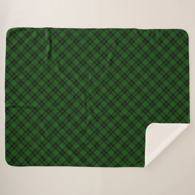 Manta Sherpa Forbes tartan verde chicharrón (Anverso (horizontal))