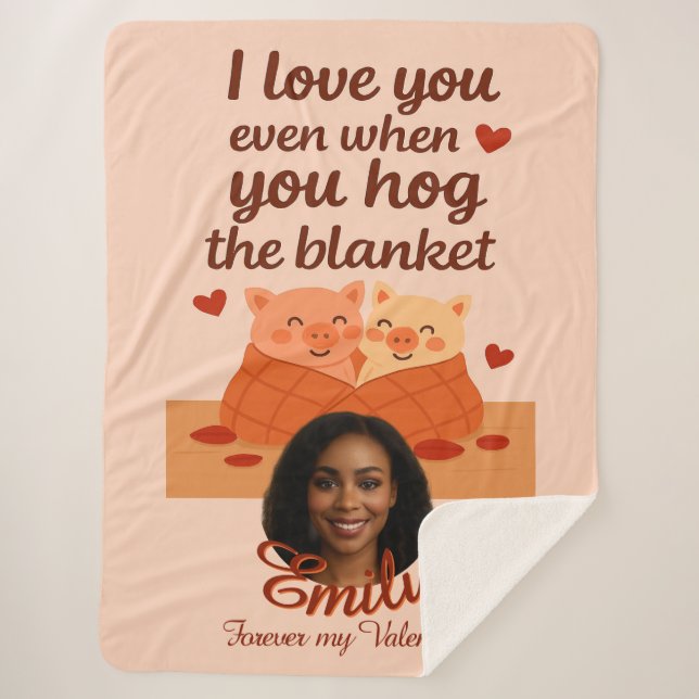 Manta Sherpa 'Forever My Valentine' Sherpa Blanket (Anverso)