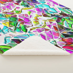 Manta Sherpa Formas abstractas muy coloreadas flotando en el es
