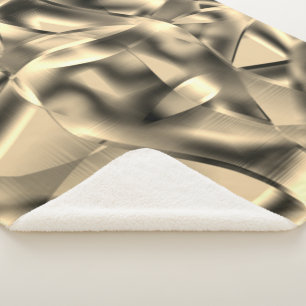 Manta Sherpa Formas curvadas beige o caqui, con tonos luminosos