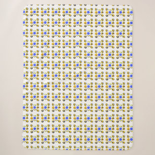 Manta Sherpa Formas de Ilustracion azul amarillo