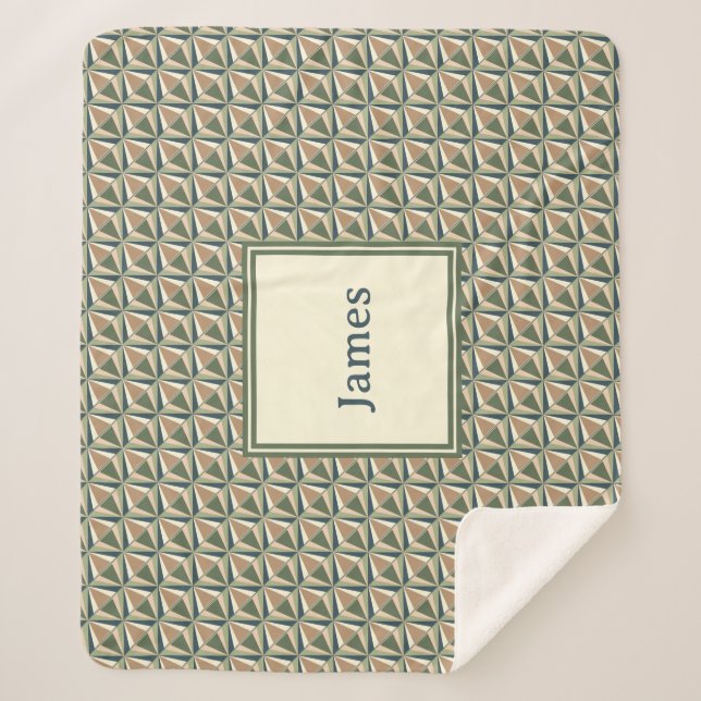 Manta Sherpa Formas para diamantes en tonos neutros (Anverso)