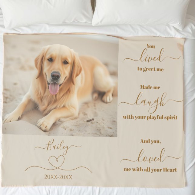 Manta Sherpa Foto conmemorativa de mascota (Pet Memorial Sherpa Blanket- Dog Memorial-Me)