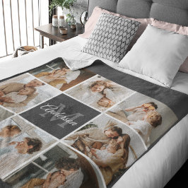 Manta Sherpa Foto de colección familiar moderna y regalo person