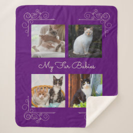 Manta Sherpa Foto de mi Personalizado de cuatro bebés