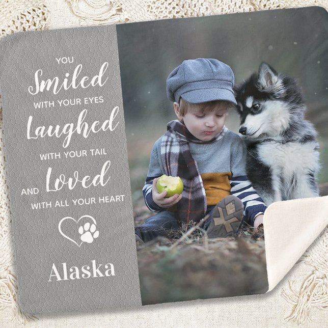 Manta Sherpa Foto de perro de cuero gris Personalizado de memor (Subido por el creador)