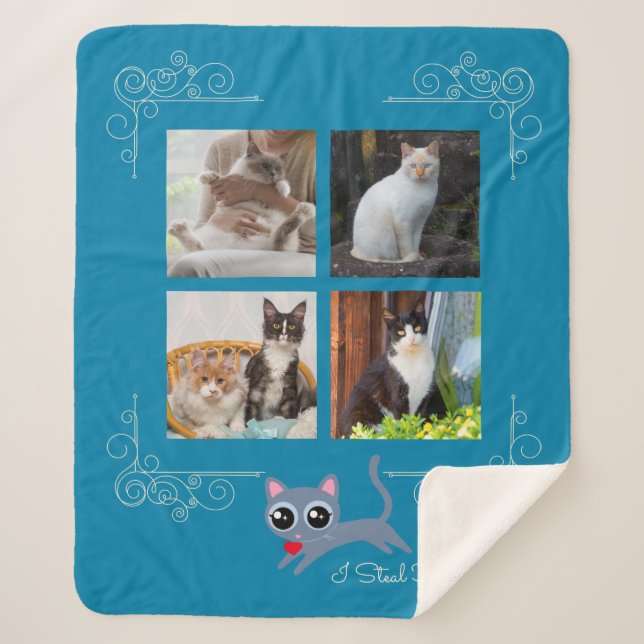 Manta Sherpa Foto de Personalizado de Corazones robados (Anverso)