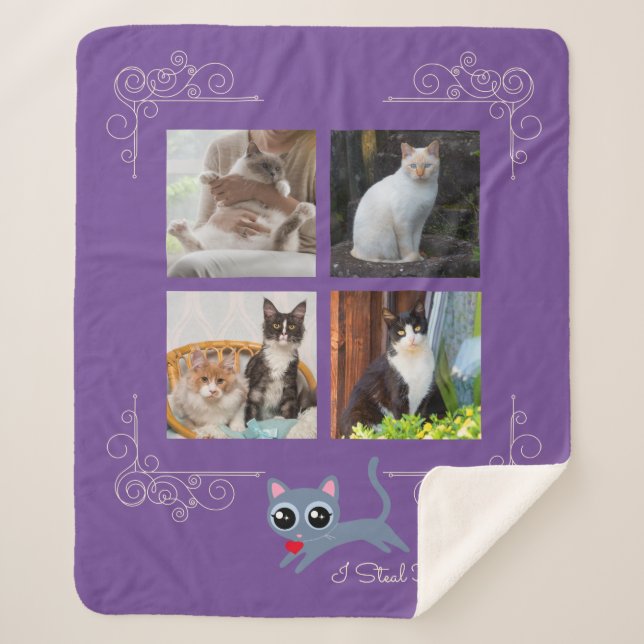 Manta Sherpa Foto de Personalizado de Corazones robados (Anverso)