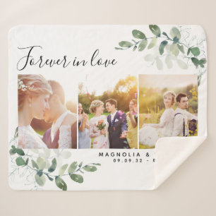 Manta Sherpa Foto Eucalyptus Forever en Love Boda