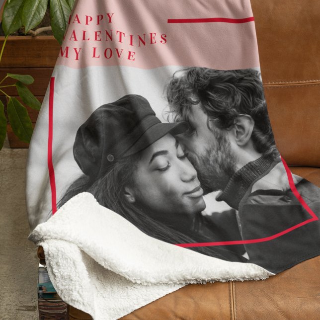 Manta Sherpa Foto moderna | Regalo de San Valentín Red & Pink H (Subido por el creador)