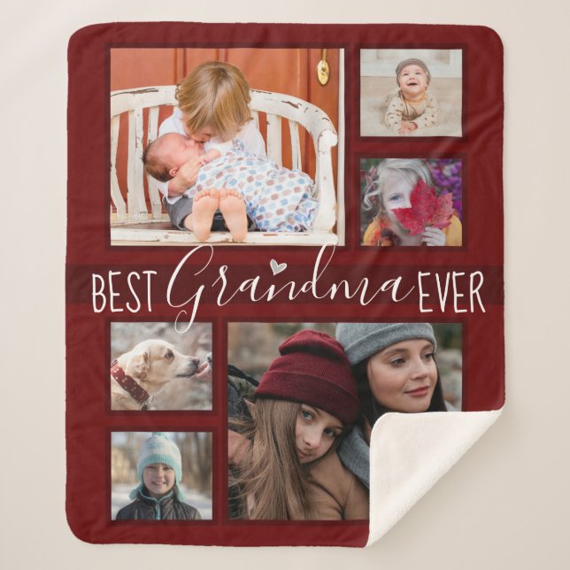 Manta Sherpa Foto multifamiliar Mejor Abuela Nunca Vino (Anverso)