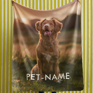 Manta Sherpa Foto personalizada con el nombre de tu perro