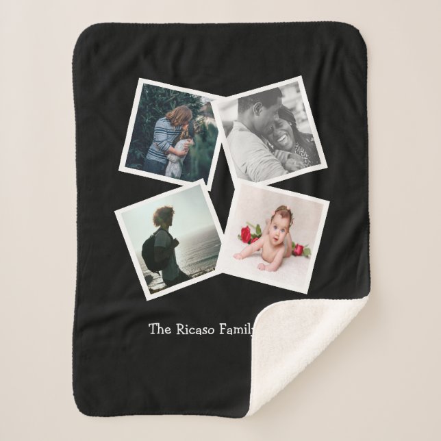 Manta Sherpa Foto personalizada de Collage de fotos 4