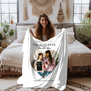 Manta Sherpa Foto personalizada de mejor madre del corazón