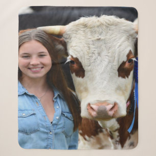 Manta Sherpa Foto personalizada de vaca de exposición ganadera