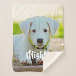 Manta Sherpa Foto personalizada del mascota personalizado