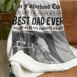 Manta Sherpa Foto personalizada del mejor periódico de papá