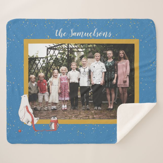 Manta Sherpa Foto personalizada Foto: Foto de la foto de la fam (Anverso (horizontal))