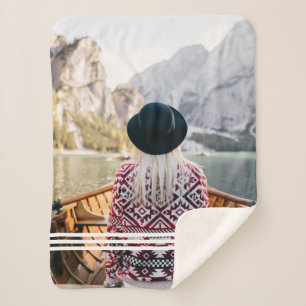 Manta Sherpa Foto personalizada  Moderno con líneas