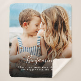 Manta Sherpa Foto personalizada Te amo más Sherpa Blanket