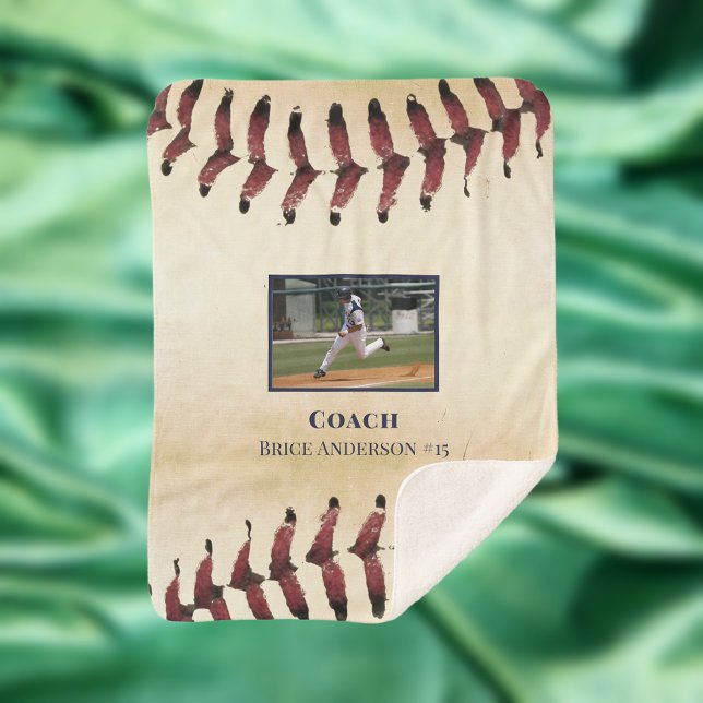 Manta Sherpa Foto Rústica de personalizado de Béisbol (Subido por el creador)