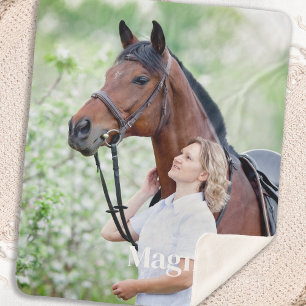 Manta Sherpa Foto simple Mascota imagen personalizada Caballo L