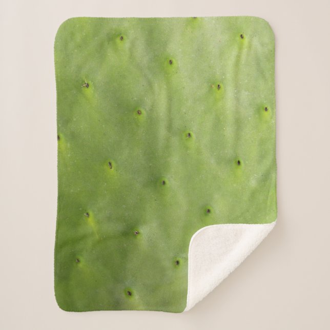 Manta Sherpa Foto verde botánica tropical del cactus (Anverso)