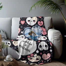 Manta Sherpa Foto y nombres personalizados de el día de San Val