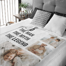 Manta Sherpa Fotografía de Collage moderna | Regalo de papá