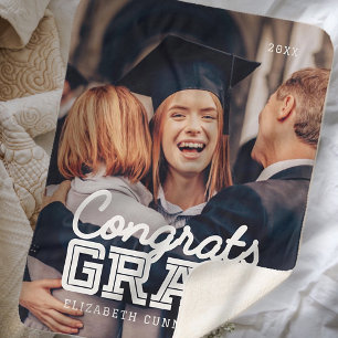 Manta Sherpa Fotografía de Preppy Simple Grad Grad Modern