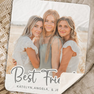 Manta Sherpa Fotografía personalizada de los mejores amigos mod