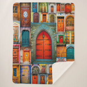 Manta Sherpa Fotografía única moderna del arte de la puerta del