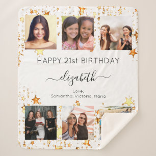 Manta Sherpa Fotomontaje de fotos de personalizados de cumpleañ