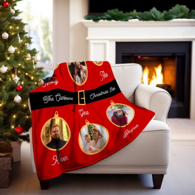 Manta Sherpa Fotos de la familia Santa Belt Personalizado (Subido por el creador)
