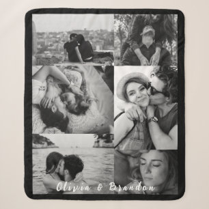 Manta Sherpa Fotos personalizadas en blanco y negro de pareja c