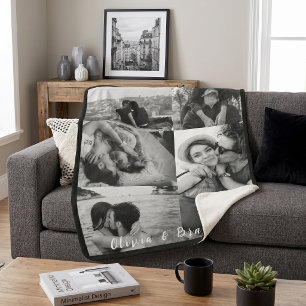 Manta Sherpa Fotos personalizadas en blanco y negro de pareja c