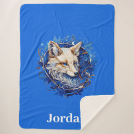 Manta Sherpa Fox encantadora con nombre personalizado