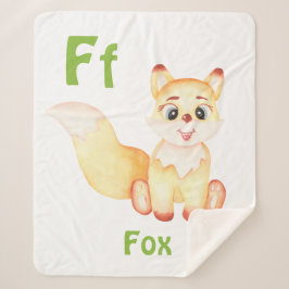 Manta Sherpa Fox personaliza ABC: Letra F - Añadir tu nombre