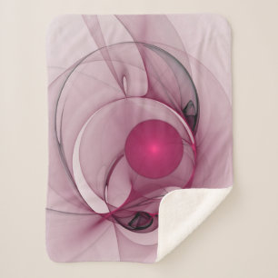 Manta Sherpa Fractal cambiante, arte rosa de la berry abstracta